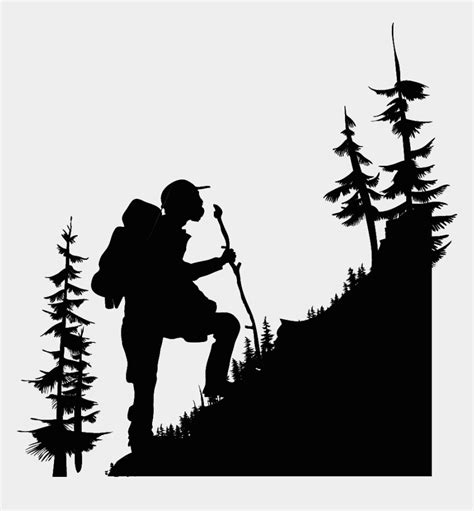 Hiking And Mountain Silhouette Clip Art Trekking Png