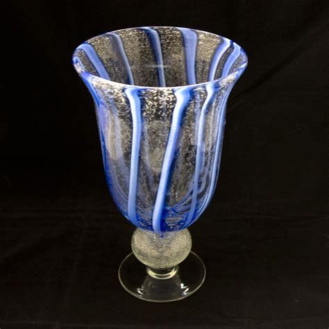 Large Murano Lattacino Glass Pedestal Vase From Antiquesamplings On