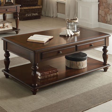 Acme versailles coffee table in cherry oak and clear glass finish 82080. Acme Furniture Farrel 82745 Traditional 2-Drawer Coffee ...