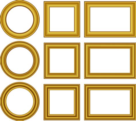 Clipart Gold Frames Set