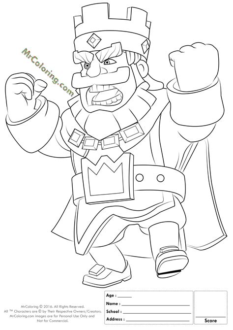 Printable Red King Clash Royale Online Coloring Pages 1 Dibujos