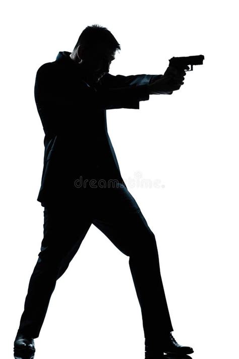 Silhouette Man Pointing Gun