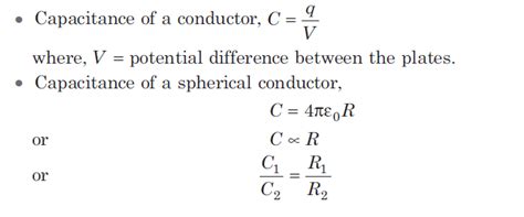 Capacitor And Capacitance Formulas