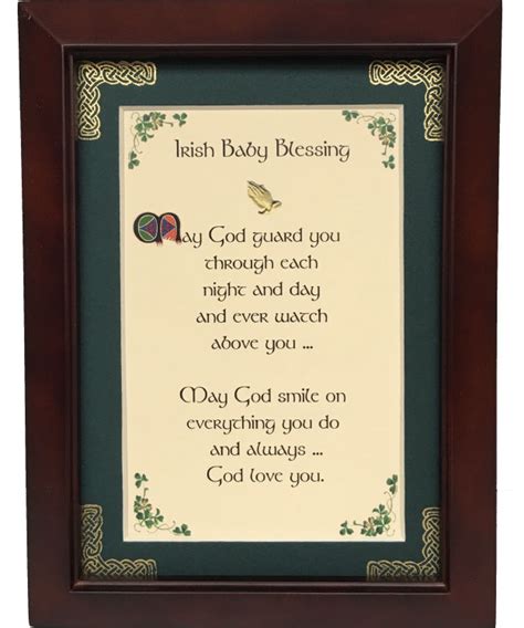 Irish Baby Blessing May God Guard You 5x7 Framed