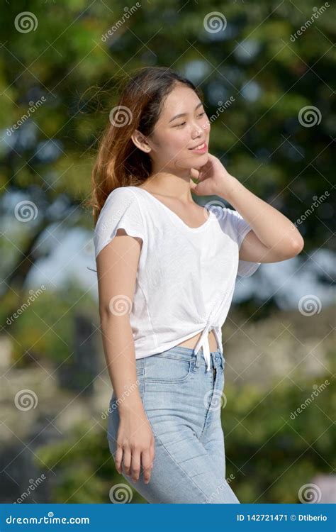 Skinny Youthful Diverse Female Stock Image Image Of Slender Waify 142721471