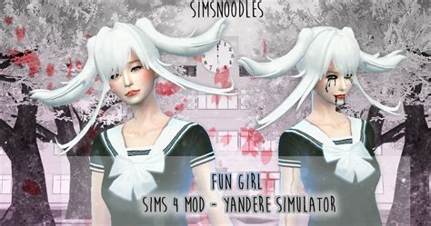 Simsnoodles Sims 4 Mod Yandere Simulator Fun Girl Hair Download