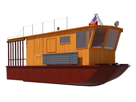 Houseboat Plans Diy Pontoon House Boat Building Plan Etsy Boat