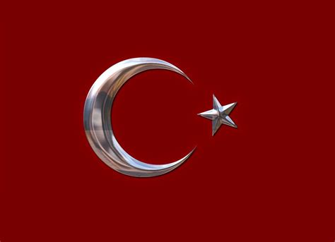 Turkish Turkey Flag Red Background Simple Background Minimalism