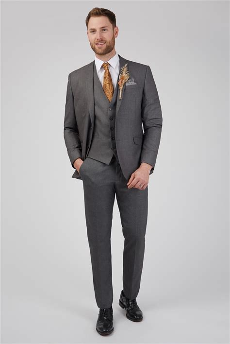 Occasions Grey Tailor Fit Wedding Trousers Uk