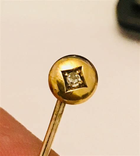 Stunning Victorian 15ct Gold Diamond Stick Pin In The Original Box