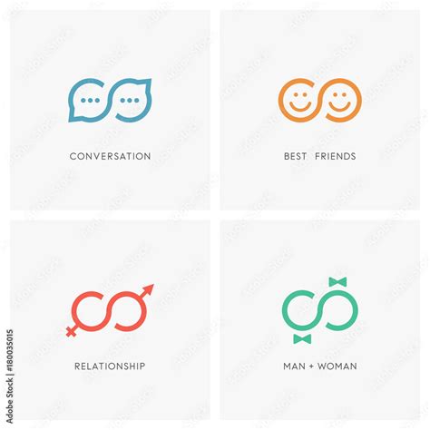 Vecteur Stock Infinity Symbol And Relationship Logo Set Good