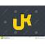 Initial Letter UK Yellow Logo Design Stock Vector  Illustration Of