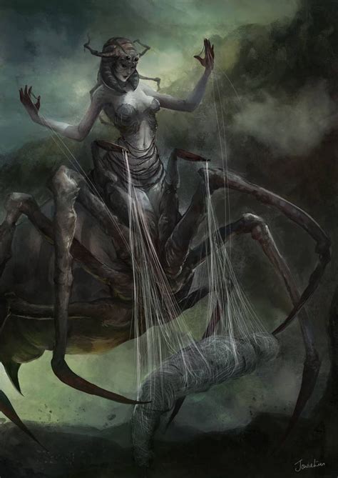 Arachne The Weaver Queen By JowieLimArt Fantasy Art Dark Fantasy Art