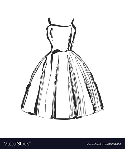 Dress drawing hand drawn clothes sketch Royalty Free Vector