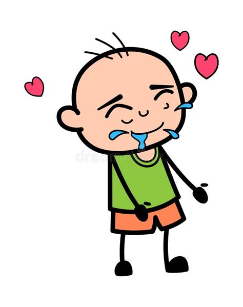 Bald Boy Cartoon Drooling In Love Stock Illustration Illustration Of