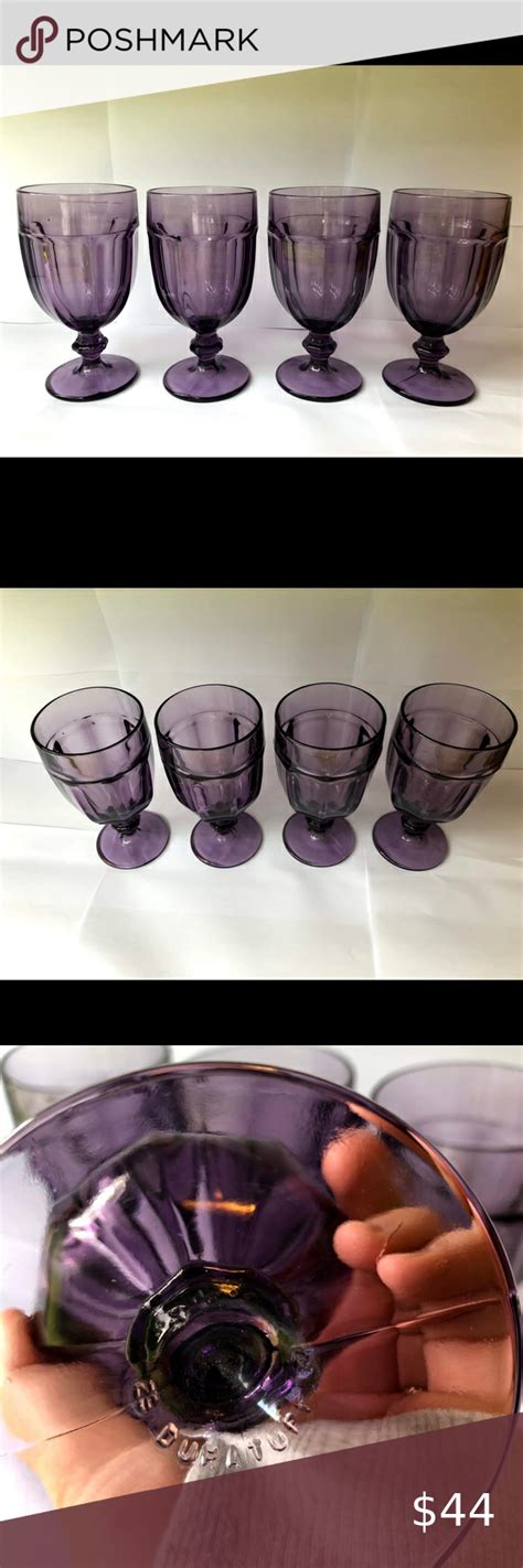 Vintage Libbey Duratuff Violet Purple Goblets Purple Vintage Goblet