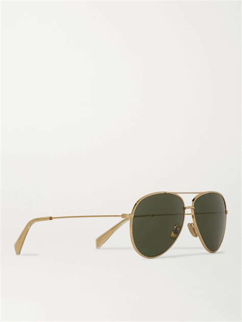 Gold Aviator Style Gold Tone Sunglasses Celine Homme Mr Porter