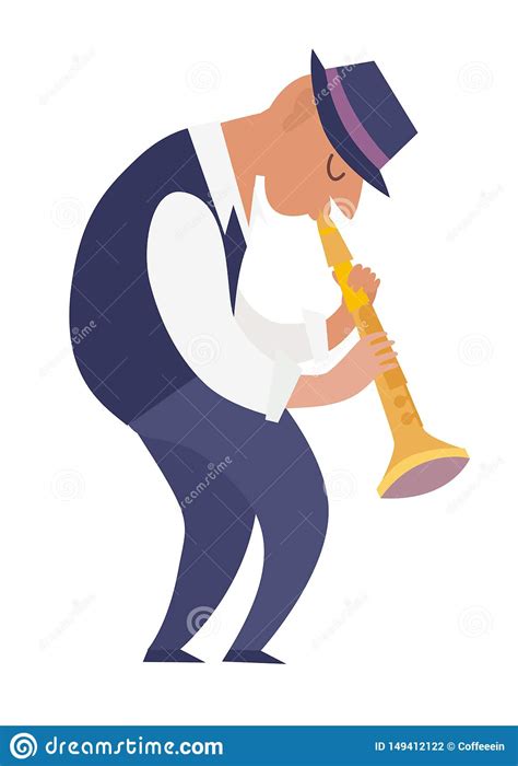Clarinet Player Vector Colorful Illustration Stock Vector
