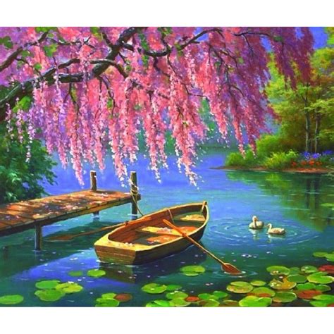 Bunga sakura adalah bunga yang sangat indah, baik ketika masih ada di pohon ataupun ketika sedang berguguran. 33+ Trend Gambar Lukisan Pemandangan Taman Bunga - Serba ...