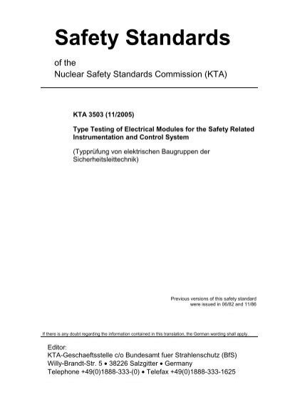Safety Standards Kta