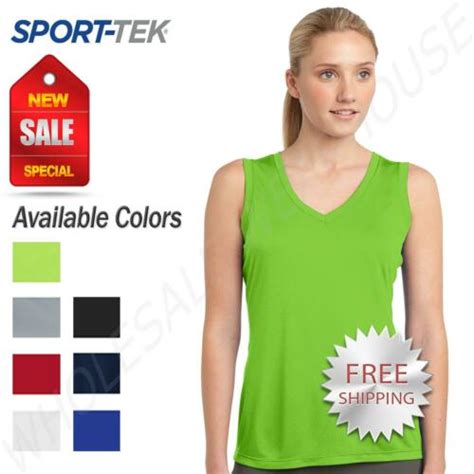 Sport Tek Womens Sleeveless V Neck Dri Fit Moisture Wicking T Shirt M Lst352 Ebay