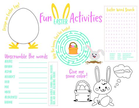 Tips For The Best Easter Egg Hunt Printable Easter Activity Placemat