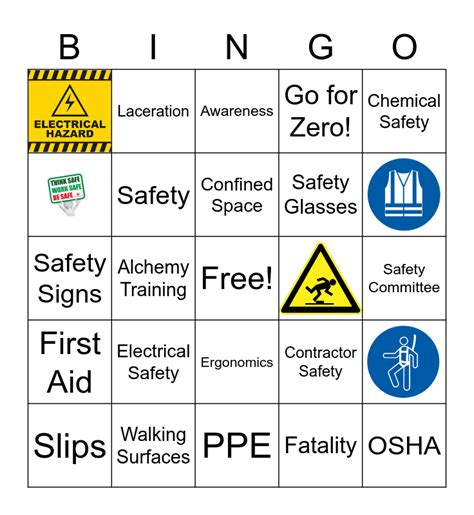 Safety Bingo Card