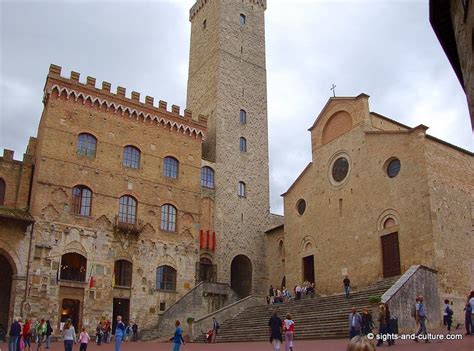 San Gimignano Historic Centre Cathedral And Town Hall With The Big
