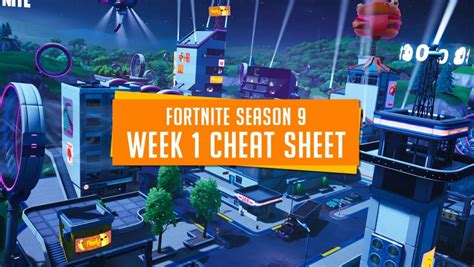 Fortnite Season 9 Week 1 Cheat Sheet Week 1 Challenges Map Gameguidehq