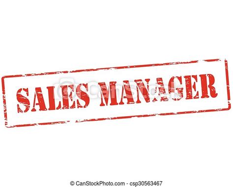 Clip Art Vector Of Sales Manager Rubber Stamp With Text