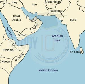 Arabian Sea Map Location Countries Significance