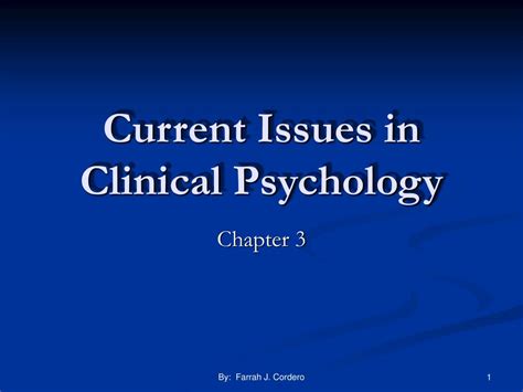 Ppt Current Issues In Clinical Psychology Powerpoint