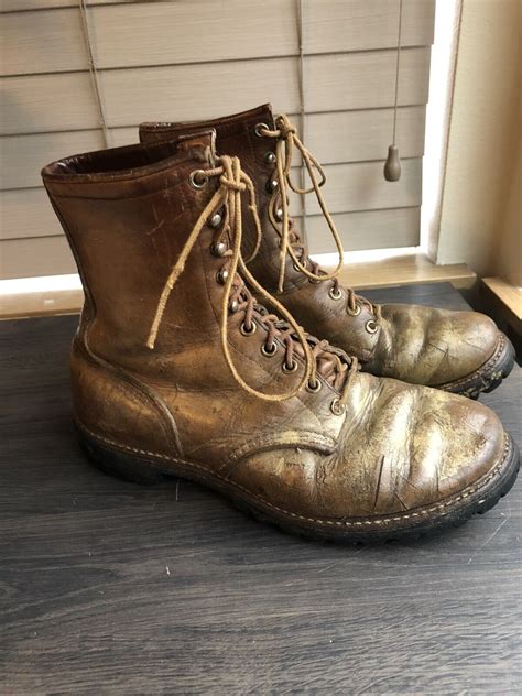 60s 70s Vintage RED WING Irish Setter Work Boots Size Gem