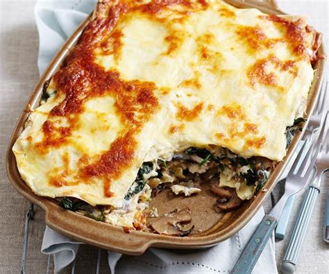 Mushroom And Spinach Lasagne Recipe With White Sauce Recipe Food To Love