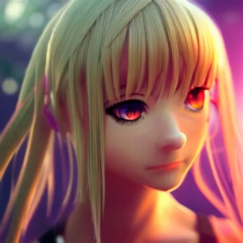 Saber Lilyrender As A Very Beautiful 3d Anime Girl Stable Diffusion