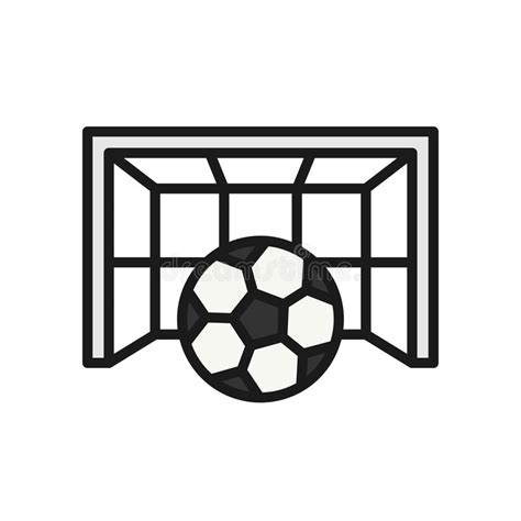 Football Goal Icon Goalpost With Ball Illustration Simple Outline