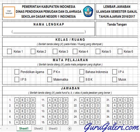 Cara Membuat Lembar Jawaban Ujian Sekolah