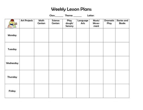 20 Preschool Lesson Plan Template Printable