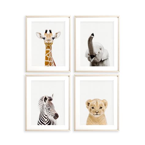 Safari Animal Prints For Nursery Art Safari Nursery Wall Art Etsy