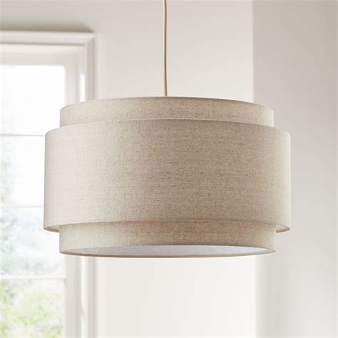 Avery Linen Double Drum Pendant Light + Reviews | Crate and Barrel in