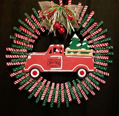 50 Easy Diy Christmas Clothespin Wreath Ideas To Deck Your Doors This