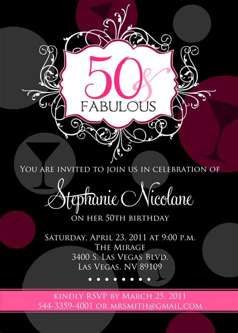 Get 50th Birthday Invitations  Free Invitation Template