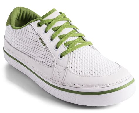 Crocs Mens Drayden Spikeless Golf Shoes White Green Scoopon Shopping
