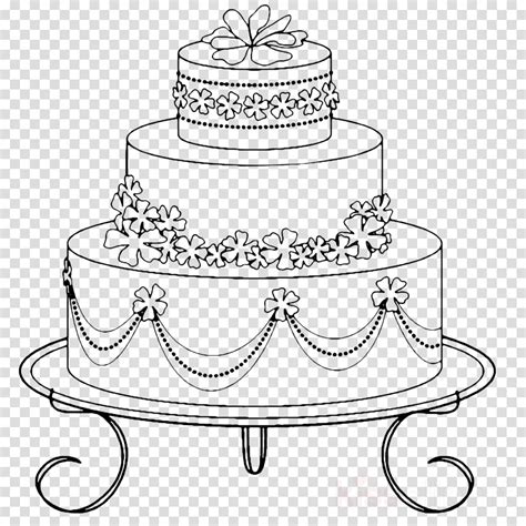 Transparent Wedding Cake Clipart Black And White Cake Black And White