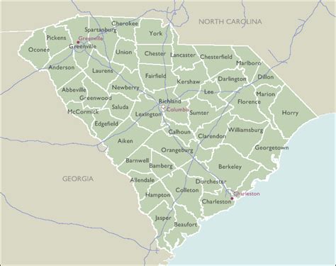 County Zip Code Maps Of South Carolina