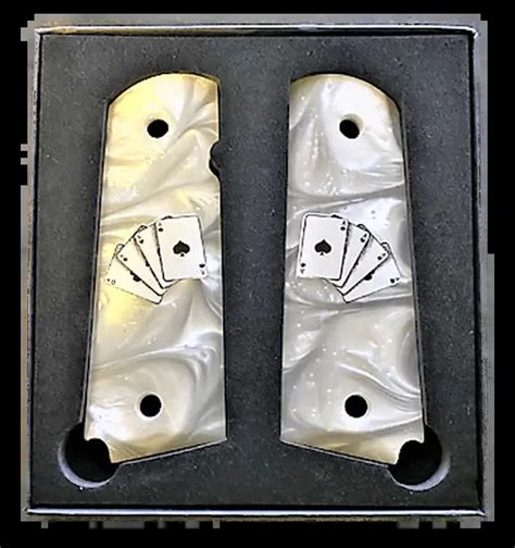 1911 Fits Colt And Clones Grips Aces All In White Mother Of Pearl Imop 1