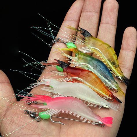 5pcslot 9cm Artificial Shrimp Lure 52g Lifelike Fishing Lures Soft