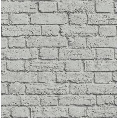 Brewster 8 In X 10 In Cologne Grey Painted Brick Wallpaper Sample
