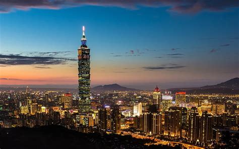 Hd Wallpaper Taipei Cityscape Night Taipei 101 Taiwan 5k