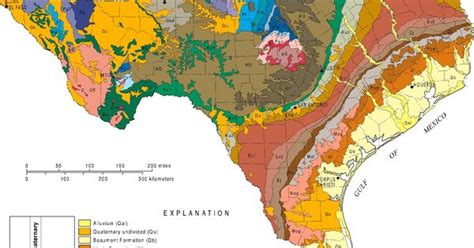 1992 Geologic Map Of Texas Map